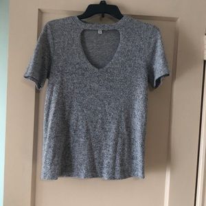 Short sleeve cut out sweater top